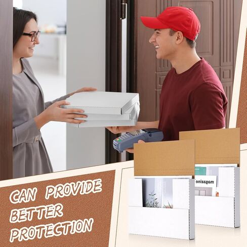 30 Pack Corrugated Comic Book Mailers 7.8 x 11 x 1.2 Inch with 30 Bubble Bags, Comic Book Shipping Box Easy Fold Cardboard Photo Box for Mailing Packaging, Height Adjustable in Kuwait