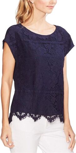 Vince Camuto Womens Lace Overlay Pullover Blouse in Saudi Arabia