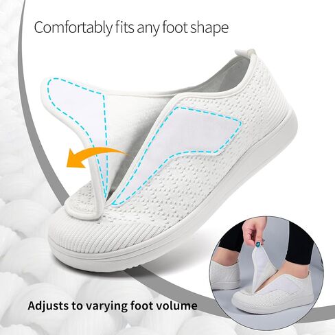 أحذية السكري للنساء تنزلق على أحذية رياضية مصنوعة من إصبع القدم العجوز على عاتق أحذية المشي قابلة للتعديل zapatos para diabéticos mujer in Kuwait