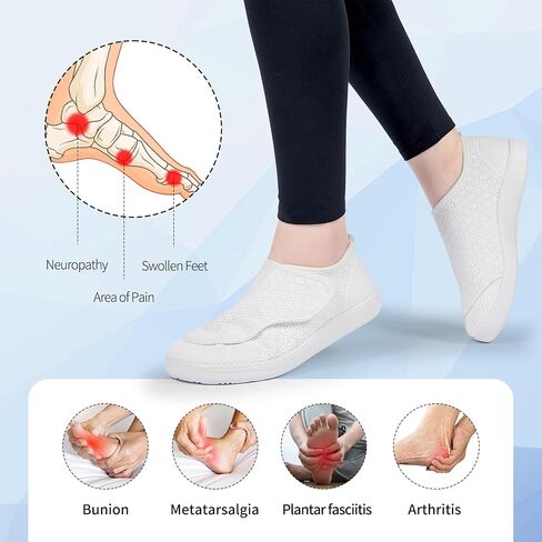 أحذية السكري للنساء تنزلق على أحذية رياضية مصنوعة من إصبع القدم العجوز على عاتق أحذية المشي قابلة للتعديل zapatos para diabéticos mujer in Kuwait