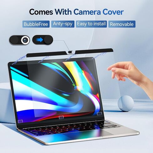 Magnetic Anti Blue Light Filter for MacBook Pro 16 Inch (2021-2024, M1, M2, M3, M4), Removable Mac 16.2" Laptop Film,Bubble-Free Monitor Shield With Camera Cover in Saudi Arabia