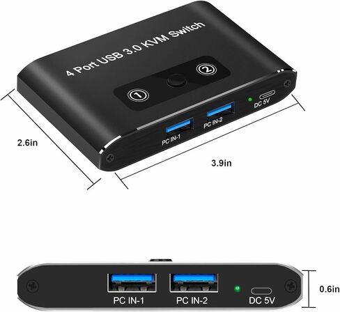 USB 2.0 Switch, 2 Computers Sharing 4 Devices, USB 2.0 Switcher for Mouse, Keyboard, Printer, Scanner, Flash Drive, Compatible with Windows, Mac, Linux, Chrome OS in Saudi Arabia