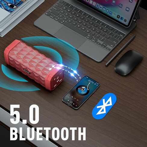 BUGANI Bluetooth Speakers Portable Bluetooth Speaker, 100ft Wireless Range, Louder Volume, Stereo Sound, Amazing Bass 24H Playtime, IPX5, Built-in Mic, Wireless Speaker for Ourdoor Indoor(Black) in Saudi Arabia