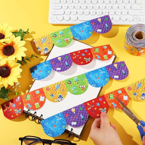 65.6 ft Scalloped Bulletin Board Borders Decorative Scalloped Border Trim Rolled Classroom Borders for Bulletin Board School Office Party Wall Decorations (Scandi Mountains) in Kuwait