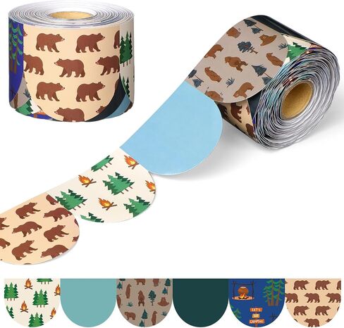 65.6 ft Scalloped Bulletin Board Borders Decorative Scalloped Border Trim Rolled Classroom Borders for Bulletin Board School Office Party Wall Decorations (Scandi Mountains) in Kuwait