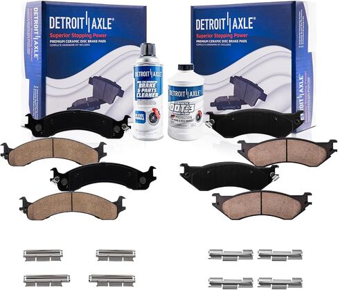 Detroit Axle - Brake Pads for 2001-2002 Dodge Ram 2500 3500 Front & Rear Ceramic Brake Pads w/Hardware Replacement in Saudi Arabia