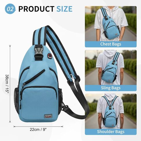 Convertible Sling Bag Crossbody Backpack, 12.9-Inch Pads Bags with Headphone Jack Shoulder Bag Casual Pack for Women Men Hiking Travel Cycling (Black) in Kuwait