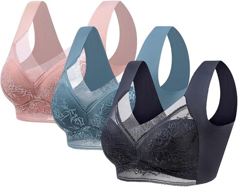 ZENCHIC SELE -SELERAY SEECHED COMFORT PATH UP Wireless BRAS ، 2PC HATMEO SPONURE تصحيح صدرية حرير الجليد لكبار السن in Saudi Arabia
