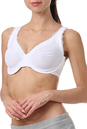 Tommy Hilfiger Women's Plus Size Lace Trim Unlize Underwire High Apex Micro Bra in Saudi Arabia