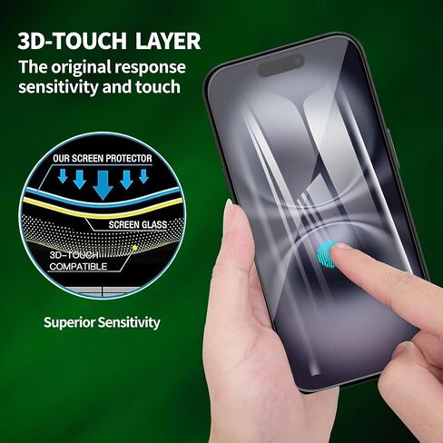 2 Pack for iPhone 16 / iPhone 15 Screen Protector, Tempered-Glass, Micro-curved Edges, Case Friendly, Bubble Free, HD Clear, Easy Installation in Saudi Arabia