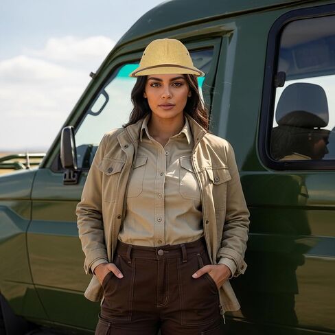 Vaulted Skulls & Co Pith Safari Hat | Pith Helmet | Explorer Hats | Jungle & Archeologist Costume in Kuwait