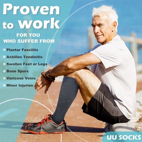 Medical Compression Socks for Women and Men 3 Pairs 20-30 mmHg Knee High Christmas Compression Stockings Circulation Best for Running Athletic Nurses in Saudi Arabia