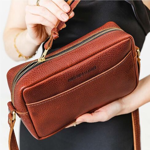 Portland Leather Goods Large Camera Bag Purse for Women – Handmade from the Finest Full-Grain Hides in Saudi Arabia