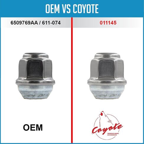 إكسسوارات العجلات أجزاء 20 PCS M12x1.5 12x1.5 Thread OEM Style Lug Nuts 1.2 "Long Chrome 3/4" 19mm Hex Fits Jeep Compass Patriot ｜ Chrysler Grand Caravan Pacifica 6509769AA ｜ 611-074 in Saudi Arabia