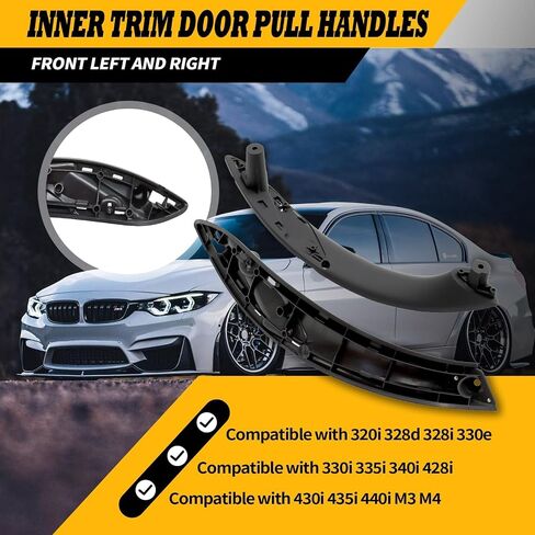 أسود 1 زوج 51417279312 مقابض سحب الباب اليسرى اليسرى واليمين المتوافقة مع F30 F30 F31 2012-2018 51417279315 in Saudi Arabia