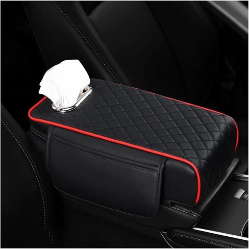 وسادة مسند الذراعين في Memory Foam Carrest 2025 CANTER CANCOLE CUSHION CUSHION CAR CAR CORD ARMREST COVER AUTO CENTOLE CENTOLE CENTER CONCT COVER COVER COR COR CORPREST ORGANIZER (Black and Red) in Kuwait