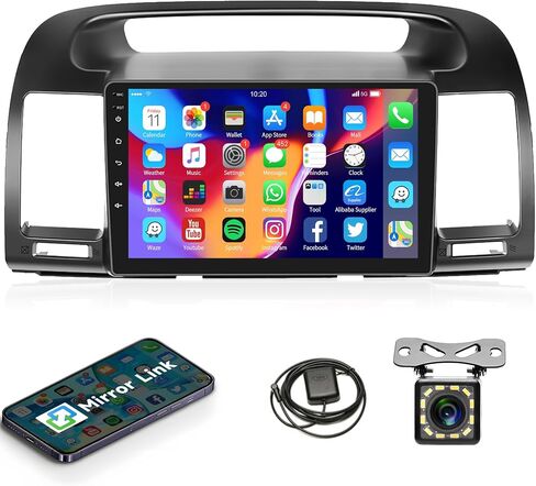 2g+64g Android 13 Car Radio toyota Camry 2000-2006 ، Rimoody Car Stereo Wireless Carplay Andorid Auto Mirror Link 9 '' HD Touchscreen GPS WiFi Bluetooth FM/RDS EQ-32 SWC Clamper screen screen in Saudi Arabia
