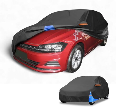 Waterproof All-Weather Universal Car Cover with Right Side Zipper, 190T Polyeste Black Blue Fits for SUV 190" to 200" Length in Saudi Arabia