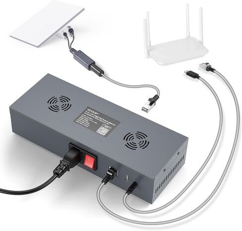QUIDDITY Starlink V3 Poe Injector, 200W Gigabit Ethernet Surge & ESD Protection for Starlink Gen 3 AC Input 110-260V to DC 54V 3A with USB & Type-C Power Output for Starlink Gen 3 Dish in Saudi Arabia