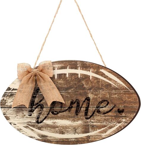 Yousoontic Fall Football Sign Front Door Decor Wooden Vintage Football Hanging Decor Rustic Thanksgiving Wall Art with Bow Knot Turkey Farmhouse Wall Art for Home Autumn Harvest Front Porch in Saudi Arabia