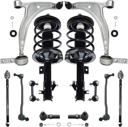 Detroit Axle - 12pc Front End Suspension Kit for 2004-2008 Nissan Maxima 2 Ready Struts 2 Lower Control Arms w/Ball Joints 4 Inner Outer Tie Rods 4 Front Rear Sway Bars 2005 2006 2007 Replacement in Saudi Arabia