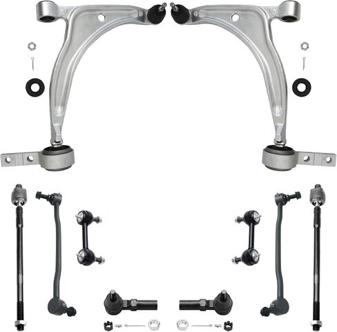 Detroit Axle - 12pc Front End Suspension Kit for 2004-2008 Nissan Maxima 2 Ready Struts 2 Lower Control Arms w/Ball Joints 4 Inner Outer Tie Rods 4 Front Rear Sway Bars 2005 2006 2007 Replacement in Saudi Arabia