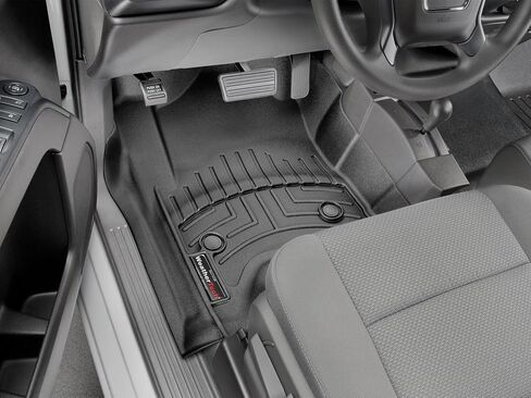 Weathertech Custom Fitliners Floirlers for Silverado LD 1500 ، Sierra 1500 ، Sierra 1500 Limited ، Sierra 2500HD/3500HD ، Silverado 1500 ، Silverado 2500HD/3500HD - 1ST ROW (449651V) ، Black in Saudi Arabia