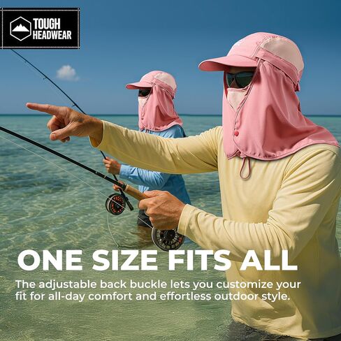 Tough Outfitters قبعة صيد في الهواء الطلق مع القناع والرقبة - قبعة حماية من أشعة الشمس مع UPF 50 -landscaping القبعات للنساء in Kuwait