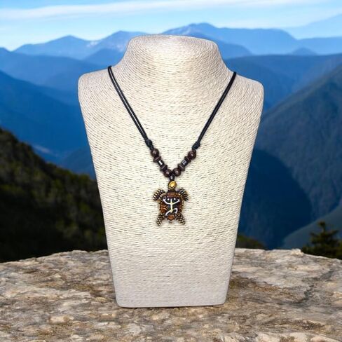 LAVIP Hawaiian Sea Turtle Pendant Surfer Necklace Adjustable Cord Necklace in Brown, White, and Black for Men & Women in Saudi Arabia