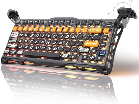 Gravastar K1 Pro Cyberpunk Mechanical Gaming Keyboard-تخطيط 75 ٪ ، مفاتيح Gateron حمراء قابلة للتبديل ، إضاءة خلفية RGB ، Wireless Tri-Mod in Kuwait
