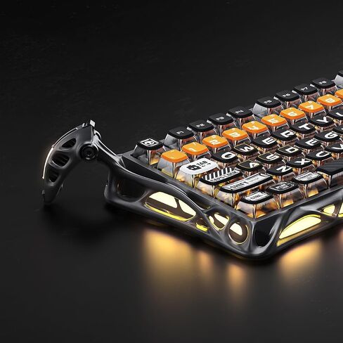 Gravastar K1 Pro Cyberpunk Mechanical Gaming Keyboard-تخطيط 75 ٪ ، مفاتيح Gateron حمراء قابلة للتبديل ، إضاءة خلفية RGB ، Wireless Tri-Mod in Kuwait