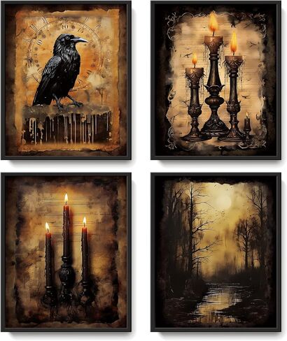 LARTSFRO Vintage Steampunk Wall Art Decor Posters Prints, Punk Room Bedroom Bathroom Dorm Wall Art Decor, Vintage Industrial Train Clock Hat Ship Posters Wall Decor for Home Office Man Cave Decor, 10x8 Inch Set of 4 Pcs Pictures (UNFRAMED) in Saudi Arabia