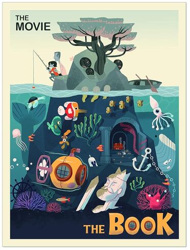 الفيلم مقابل كتاب طباعة الفن الأدبي الأصلي. ورقة الفنون الجميلة ، مغلفة ، أو مؤطرة. أحجام متعددة للمنزل أو المكتب أو المدرسة. in Kuwait