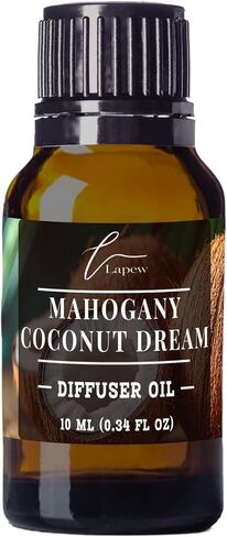 Diffuser Oil Mahogany Coconut Dream Scent – Luxury Fragrance Oil for Ultrasonic and Waterless Diffusers – Hotel-Inspired Aroma – 10 mL, 0.34 fl oz Glass Dropper Bottle in Saudi Arabia