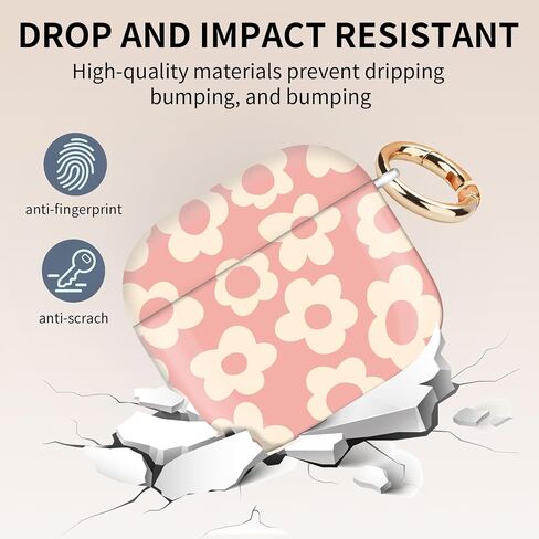 Cute Case Cover Compatible with AirPods 4th Generation 2024, Shockproof for Women & Girls with Golden Round Buckle – Protective, Anti-Drop Design(Cute Heart) in Saudi Arabia