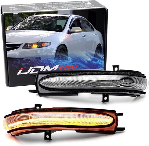 عدسة IJDMToy شبه ذكاء الكامل LED Strip Dynamential Sequential Blink/Flow Side Side Mirror مجموعة مجموعة الإضاءة المتوافقة مع 2004-2008 Acura TSX (Euro Accord) ، 2003-08 in Kuwait