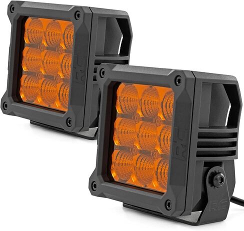 Rough Country Dual 4" Amber LED Lights with DRL - 90W, 8100 Lumens, Combo Flood Spot Lens for Off-Road in Saudi Arabia