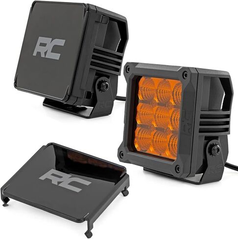 Rough Country Dual 4" Amber LED Lights with DRL - 90W, 8100 Lumens, Combo Flood Spot Lens for Off-Road in Saudi Arabia