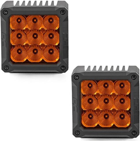 Rough Country Dual 4" Amber LED Lights with DRL - 90W, 8100 Lumens, Combo Flood Spot Lens for Off-Road in Saudi Arabia