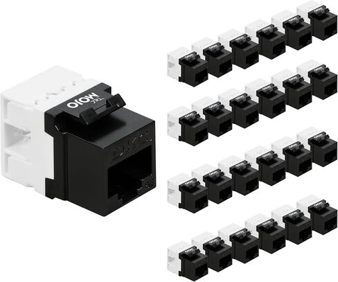Tecmojo 180° Angled RJ45 Cat6 Keystone Jacks in Ivory 25 Pack Compatible with 180° Angled Speed Termination Tool in Saudi Arabia