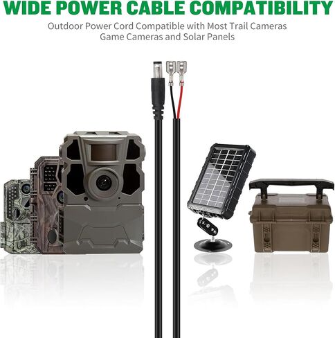 5.5x2.1mm clame DC Plug Trail Camera ، سلك طاقة الكاميرا ، 5.5x2.1mm DC كابل الطاقة الخارجي متوافق مع Spypoint ، كاميرا خلسة ، moultrie ، Muddy Trail ، ألواح شمسية in Saudi Arabia