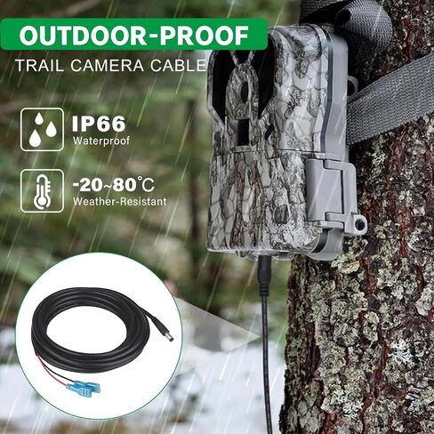 5.5x2.1mm clame DC Plug Trail Camera ، سلك طاقة الكاميرا ، 5.5x2.1mm DC كابل الطاقة الخارجي متوافق مع Spypoint ، كاميرا خلسة ، moultrie ، Muddy Trail ، ألواح شمسية in Saudi Arabia