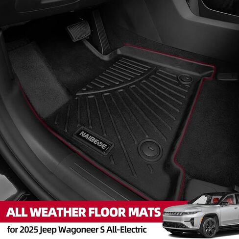 حصيرة Naibeve Floor for 2025 Jeep Wagoneer S All-Electric Trunk Mat Cargo Cargo Cover Back Cover لجميع ملحقات Floor Floor Mats (بطانة أرضية+حصيرة جذع+مسند الظهر) in Saudi Arabia