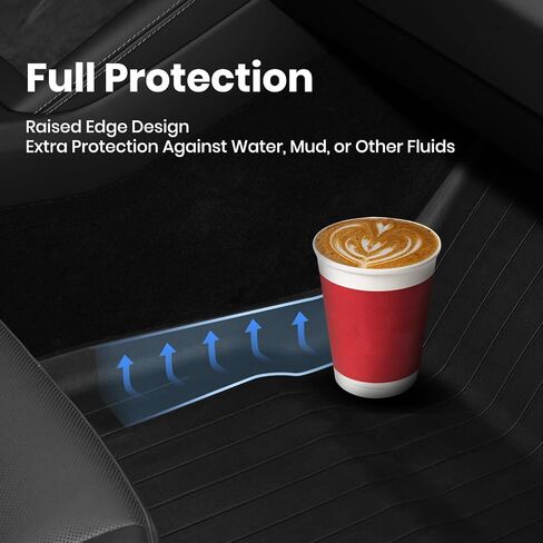 3pcs جميع الطقس Tesla Model 3 Highland Floor Mats 2024 2025 | تصميم أنيق ، جميع الأحوال الجوية ، TPE ، حصيرة شديدة التحمل مع الحواف المرتفعة ونظام قبضة | من السهل التنظيف والرائحة in Saudi Arabia