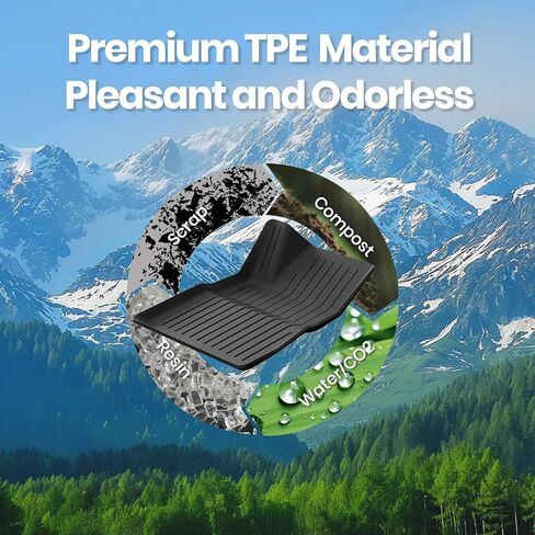 3pcs جميع الطقس Tesla Model 3 Highland Floor Mats 2024 2025 | تصميم أنيق ، جميع الأحوال الجوية ، TPE ، حصيرة شديدة التحمل مع الحواف المرتفعة ونظام قبضة | من السهل التنظيف والرائحة in Saudi Arabia