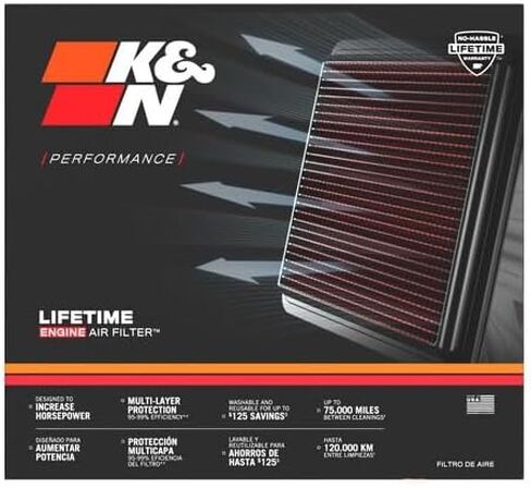 K&N Engine Air Filter: Reusable, Clean Every 75,000 Miles, Washable, Premium, Replacement Car Air Filter: Compatible with 2003-2016 Mazda (Premacy, 3, 5, Biante, Axela, Mazda3Speed, 5 Van), 33-2293 in Saudi Arabia