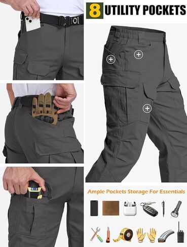 NAVEKULL Cotton Work Cargo Pants Stretch Lightweight Tactical Military Hiking Outdoor Pants with 8 Pockets in Kuwait