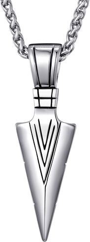 MOO & Lee Mens Stains Stains Stains Stains Spear Point Bendant Necklace مع سلسلة 24 بوصة in Kuwait