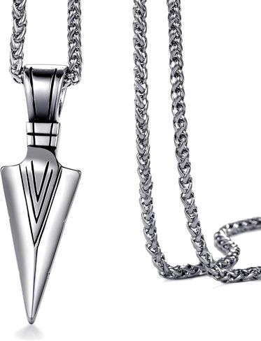 MOO & Lee Mens Stains Stains Stains Stains Spear Point Bendant Necklace مع سلسلة 24 بوصة in Kuwait