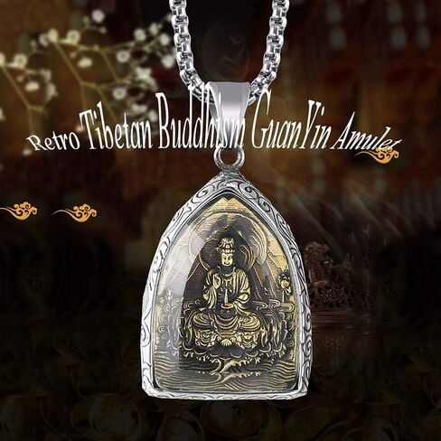 Thai Elephant Buddha Kuan Yin Amulet Pendant Titanium Stainless Steel Gold Buddhist Necklace in Saudi Arabia